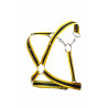 MOB Eroticwear Harnais Cross Chain Dngeon Noir-Jaune